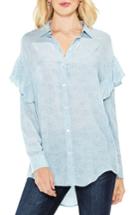 Women's Two By Vince Camuto Ruffle Shoulder Top - Blue
