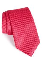 Men's Nordstrom Men's Shop Micro Grid Silk Tie, Size X-long - Red