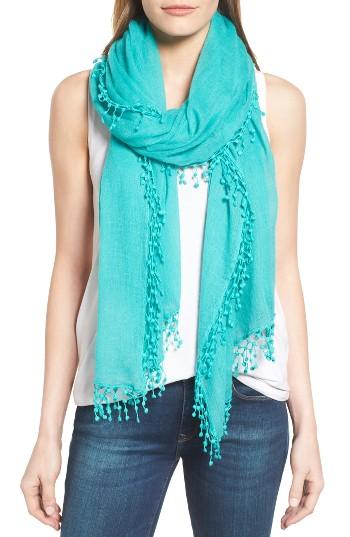 Women's La Fiorentina Pompom Cashmere Scarf, Size - Red