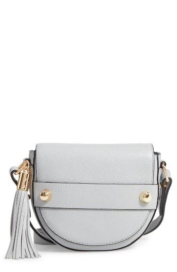 Milly Astor Leather Crossbody Saddle Bag - Grey