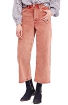 Women's Free People Wide Leg Crop Jeans - Coral