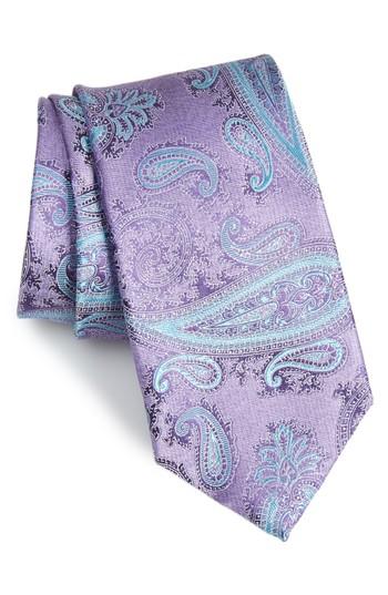 Men's Nordstrom Men's Shop Kline Paisley Silk Tie, Size - Purple