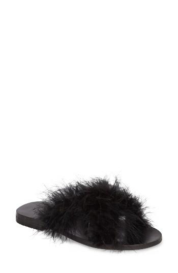 Women's Topshop Fenella Feathered Sandal .5us / 36eu - Black