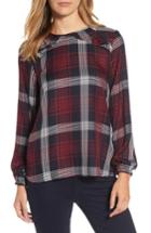 Women's Bobeau Plaid Ruffle Top