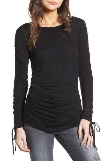 Women's Treasure & Bond Ruched Tee - Black