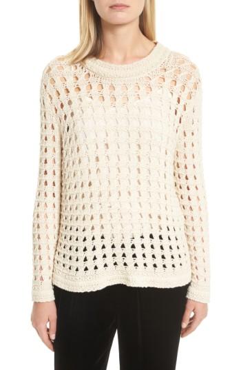 Women's Joie Macha Open Stitch Cotton & Alpaca Sweater - Ivory