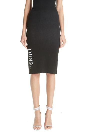 Women's Off-white Longuette Knit Skirt Us / 36 It - Black