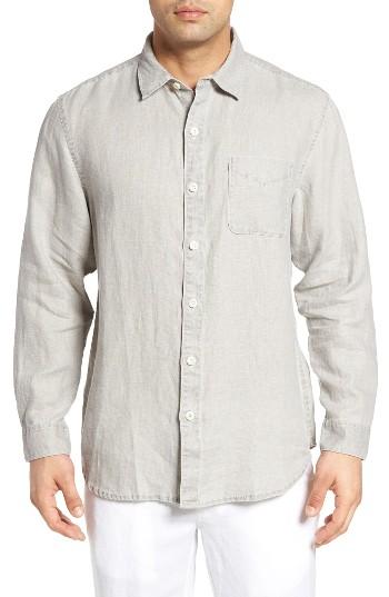 Men's Tommy Bahama 'sea Glass Breezer' Original Fit Linen Shirt - Grey