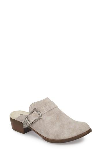 Women's Minnetonka Billie Buckled Clog M - Grey