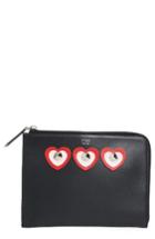 Fendi Heart Stud Calfskin Leather Pouch -