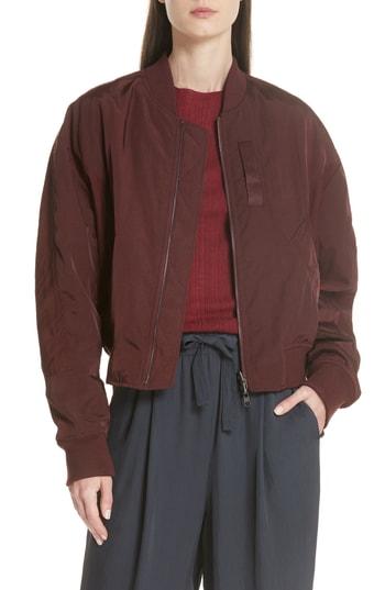 Women's Vince Reversible Bomber Jacket - Burgundy