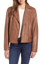 Women's Cole Haan Drum Dyed Leather Moto Jacket