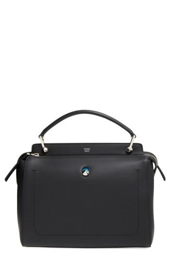 Fendi 'dotcom' Leather Satchel - Black