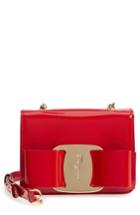 Salvatore Ferragamo Vara Patent Leather Crossbody Bag - Red