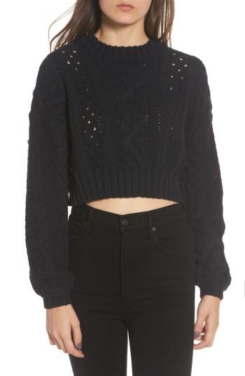 Women's Love Like Summer X Billabong Crop Cable Sweater - Black