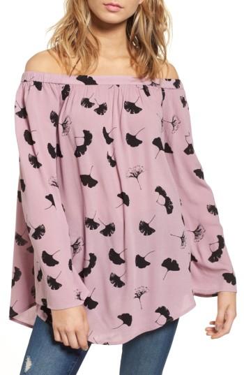 Women's Bp. Off The Shoulder Tunic - Purple