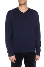 Men's Vince Regular Fit Elbow Patch Merino Wool Sweater, Size - Blue