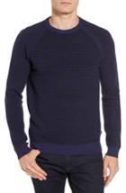 Men's Ted Baker London Cashoo Slim Fit Ribbed Sweatshirt (s) - Blue