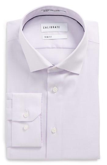 Men's Calibrate Trim Fit Stretch Solid Dress Shirt 32/33 - Purple