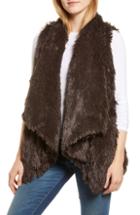 Women's Wit & Wisdom Draped Faux Fur Vest - Brown