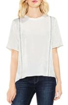 Women's Two By Vince Camuto Satin Rumple Embroidered Top - White