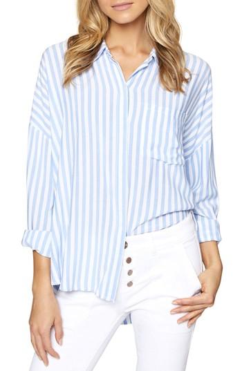 Women's Sanctuary Tie Boyfriend Shirt - Blue