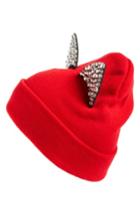 Women's Tasha Jeweled Cat Ear Beanie - Red