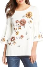 Women's Karen Kane Bell Sleeve Floral Top - Ivory
