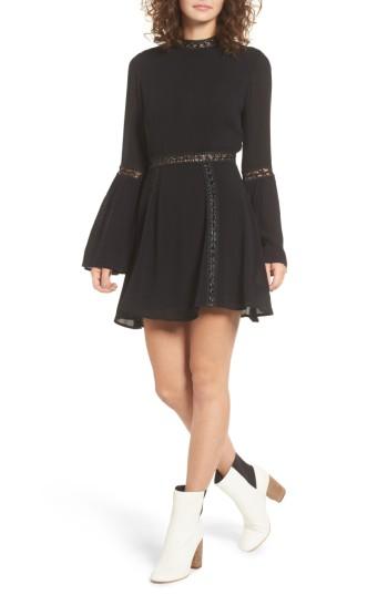 Women's Lost + Wander Indie May Bell Sleeve Minidress - Black