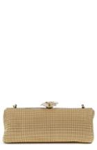Whiting & Davis 'crystal Flower' Metal Mesh Clutch -