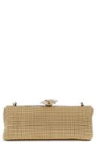 Whiting & Davis 'crystal Flower' Metal Mesh Clutch -