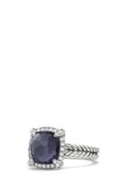 Women's David Yurman Chatelaine Pave Bezel Ring With Black Orchid & Diamonds, 9mm