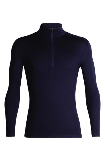 Men's Icebreaker 260 Tech Merino Wool Half Zip Base Layer Top - Blue