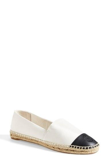 Women's Tory Burch Colorblock Espadrille Flat M - Ivory