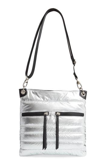 Sondra Roberts Faux Leather Crossbody Messenger Bag - Metallic