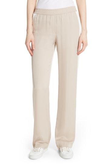 Women's Theory Silk Track Pants - Ivory