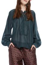 Women's Scotch & Soda Puff Sleeve Blouse - Blue/green
