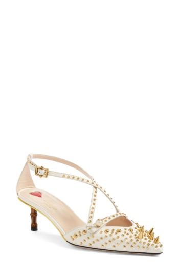 Women's Gucci Unia Studded Pump .5us / 37.5eu - White