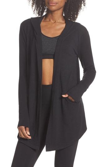 Women's Zella After Class Hooded Cardigan, Size - Black