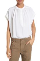 Women's Vince Shirred Silk Top - White