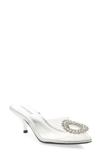 Women's Jeffrey Campbell Jena Embellished Clear Pump M - Metallic