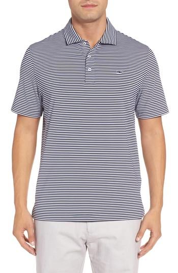 Men's Vineyard Vines Color To White Feeder Stripe Polo - Blue