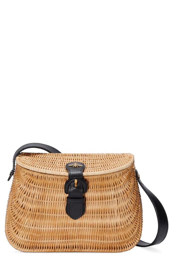Gucci Vimni Wicker Shoulder Bag -