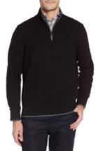 Men's Tailorbyrd Lafitte Tipped Quarter Zip Sweater, Size - Black