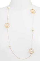 Women's Tory Burch Geo Imitation Pearl Rosary Necklace