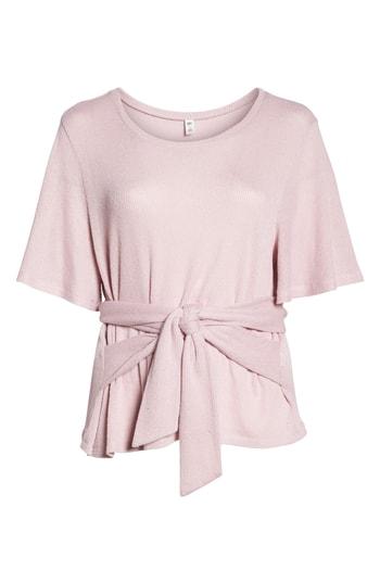 Women's Bp. Tie Front Tee, Size - Purple