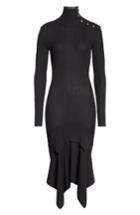 Women's Stella Mccartney Snap Neck Rib Knit Sweater Dress Us / 36 It - Black