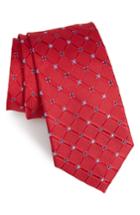 Men's Nordstrom Men's Shop Cambridge Grid Silk Tie, Size - Red