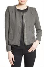 Women's Iro Snap Front Crop Cotton Tweed Jacket Us / 42 Fr - Grey
