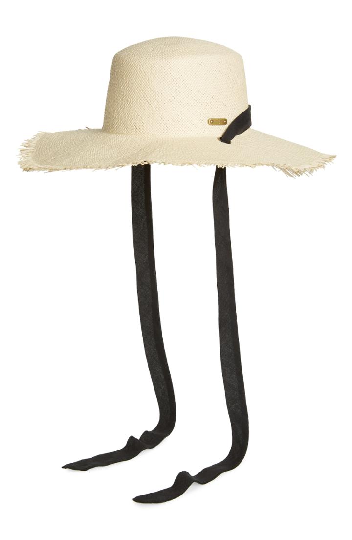 Women's San Diego Hat Fringed Sun Hat With Ribbon - Brown